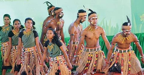 Vellyankani Paliya dance was performed by Paliya tribals at Nishagandhi auditorium in connection with the World Environment Day observation Kaviyoor Santhosh