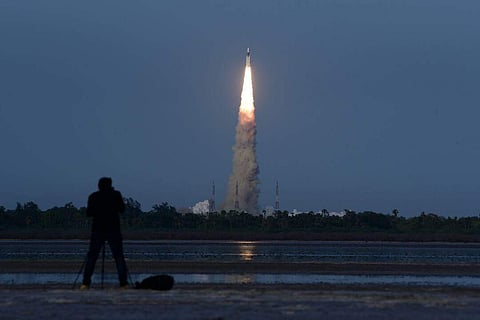 Launch of GSLV Mark3-D01/GSAT-19 at Sriharikota. (Photo | EPS/Sunish P Surendran)