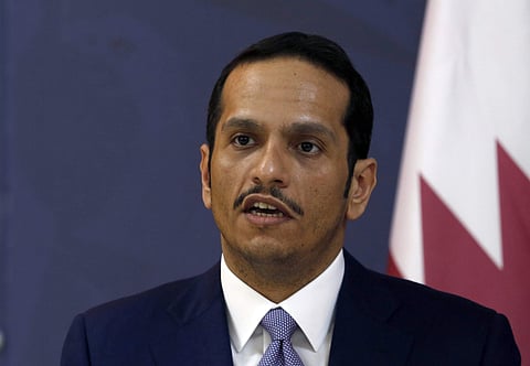 Qatari foreign minister Sheik Mohammed bin Abdulrahman bin Jassim Al-Thani speaks during a press conference after talks with his Serbian counterpart Ivica Dacic, in Belgrade, Serbia.(File | AP)