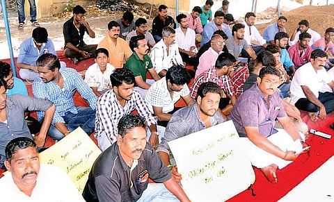 (EPS file image used for representational purpose) People staging a protest against Neduvasal hydrocarbon project.