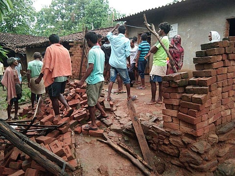 The destroyed wall of Samari Pradhan's house in the Sialjore village of Sundargarh district in Odisha | EPS