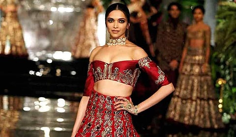 Deepika Padukone walks the ramp for Manish Malhotra at the India Couture Week (Photo | PTI)