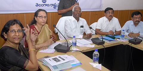 Deputy chief minister and education minister Kadiyam Srihari at a meeting with vice-chancellors and registrars of all state-run universities in Hyderabad on Saturday. | A Suresh Kumar| EPS