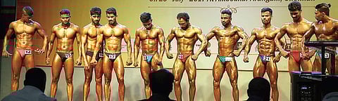 (clockwise from left) S Mohan Subramanian, S Prasanth, other contestants and Mukesh J