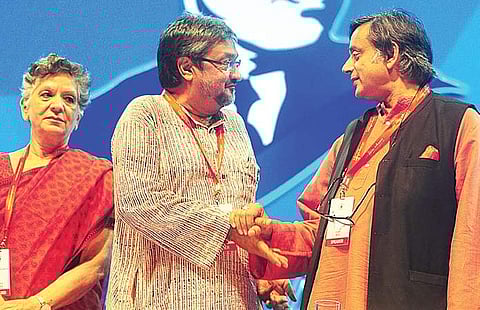 Shashi Tharoor with other delegates at the conference | NAGESH POLALI