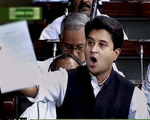 Ruckus prevailed in the Lok Sabha on Tuesday, after the Congress MPs protested against a BJP MP Veerendra Singh alleging party leader Jyotiraditya Scindia of being anti-Dalit. | PTI File Photo
