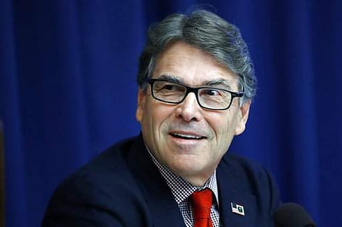 US Energy Secretary Rick Perry attends a news conference on July 18 at the National Press Club in Washington. (File Photo | AP)