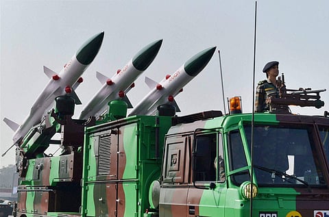Akash Missile System on display at the Army Day parade in New Delhi. | PTI