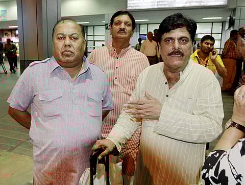 Gujarat congress MLAs and some leaders going to Bengaluru to fend off 'poaching' attempts by the BJP ahead of the August 8 Rajya Sabha polls in Gujarat in Ahmedabad on Saturday. | PTI