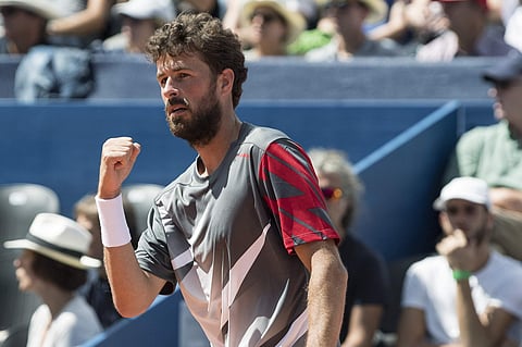 Robin Haase of the Netherland's during his quarter final match against David Goffin of Belgium at the Swiss Open tennis tournament. I AP