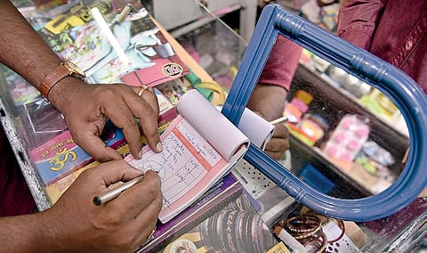 After implementation of GST, several small departmental stores in Hyderabad are surviving on hand-bills which don’t have the GST breakup | R Satish babu