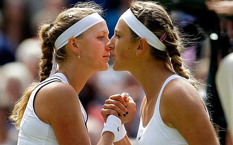 Tennis stars Victoria Azarenka (L) and Petra Kvitova (File | AP)