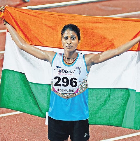 Sudha Singh won the 3000m steeplechase event at Asian Athletics C’ships