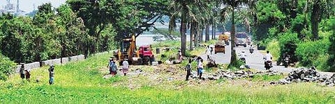 Construction completed The length of the walkway constructed in two phases using Rs 1 crore from BPCL and Rs 50 lakh from Tourism Department