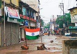 A Tricolour marking the area of a particular community at Basirhat town in North 24 Parganas district, West Bengal |File photo by Express