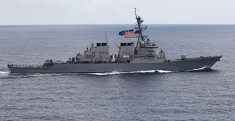 A Navy official says the USS John S. McCain has sailed close to a Chinese man-made island in a freedom of navigation operation in the disputed South China Sea (AP)