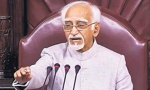 Hamid Ansari giving his farewell speech