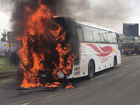 KSRTC Public Relations Officer Latha T S said transport corporation officials were headed towards Chennai to examine the bus and ascertain the cause of the fire. | Special Arrangement