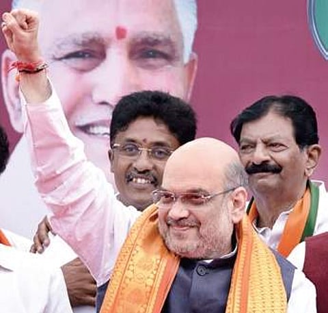 BJP national president Amit Shah during a public rally in Bengaluru | Nagaraja Gadekal