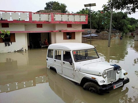 Gopalganj A view of a flood-affected village in Gopalganj district of Bihar on Wednesday. | PTI