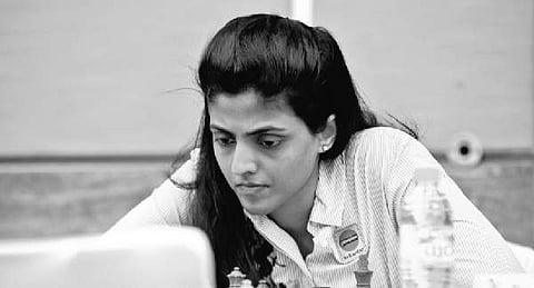 Indian Grandmaster Harika Dronavalli (Photo | Twitter @adchessfestival)