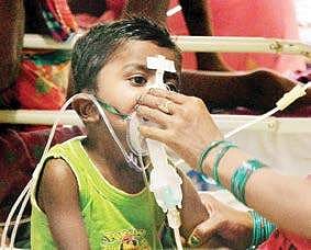 Image used for representation only: A child receives treatment in the Encephalitis Ward at the Baba Raghav Das Medical College Hospital in Gorakhpur on Monday, where several children had died last week for lack of oxygen supply | PTI