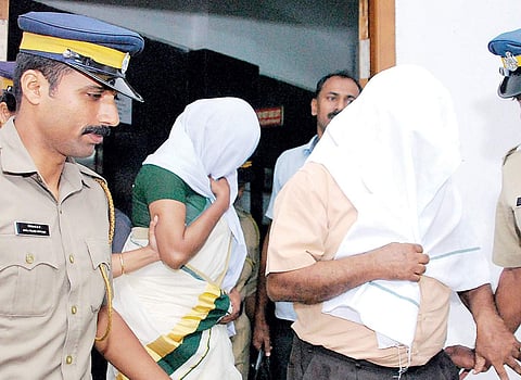 Shobha John and Jayarajan Nair being taken to jail after the Ernakulam Additional Sessions Court sentenced them to rigorous imprisonment on Tuesday | K Shijith