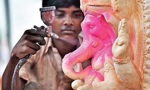 Vinayaka idols getting final touches in Chennai | P JAWAHAR