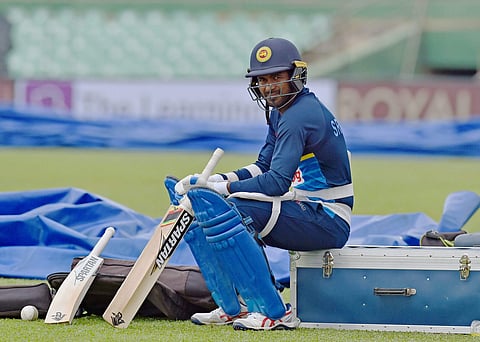 Sri Lankan ODI skipper Upul Tharanga takes a break during a practice session (Photo | PTI)