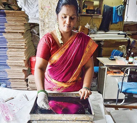 Yellow, torn to white and crisp