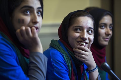 Fatema Qaderyan, who was part of the team that represented Afghan at the international youth event in Washington DC lost her father in the attack. (File | AP)