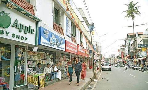 BBMP authorities say DVG Road is a main residential zone. (EPS | Nagaraja Gadekal)