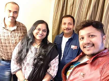 Mahesh along with producers and actor