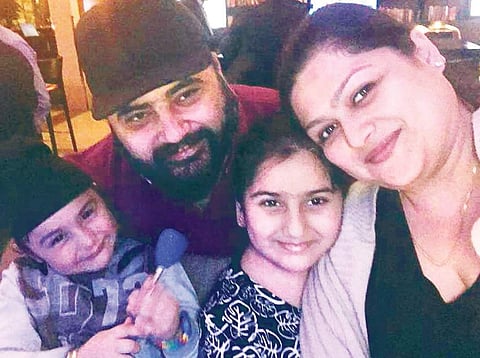 File photo of Gaganpal Singh with his family in a happy moment
