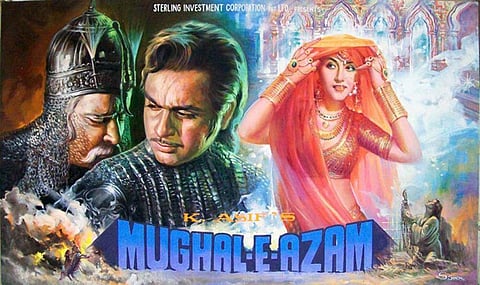 Poster of Prithviraj Kapoor - Dilip Kumar - Madhubala starrer 'Mughal E Azam'.