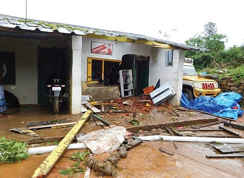 A ration shop which was destroyed by a rogue tusker at Anayirangal in Chinnakkanal | Express