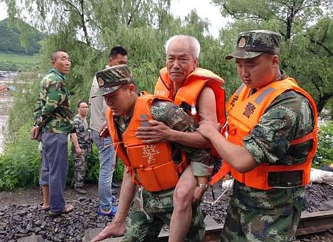 A scene from China's Yanbian in Jilin province, when it was hit by a flood earlier this year. (AFP)