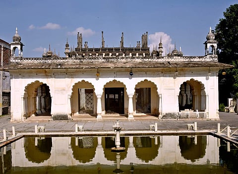 The historic Paigah Tombs in Hyderabad, which comes under the care of the Department of Archaeology and Museums, was sanctioned funds but are not being utilised properly. (Express Photo | Vinay Madapu)