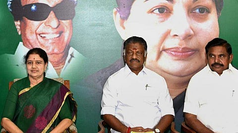 Sasikala, O Paneerselvam with Tamil Nadu CM Palaniswami | Photo: PTI