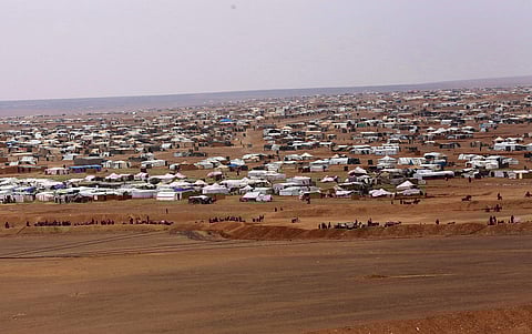 The informal Rukban camp for displaced Syrians, between the Jordan and Syria borders. (Photo | AP)