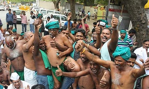 Tamil Nadu Farmers near the Jantar Mantar in New Delhi. (Shekhar Yadav | EPS)