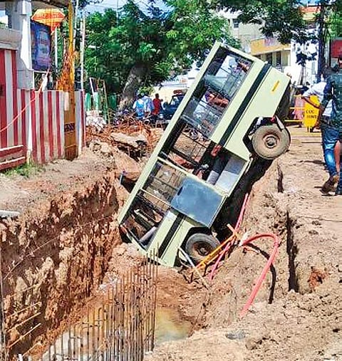 The school van that was carrying students from a private school