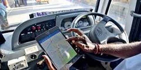 A driver using google map to get familiar with the route R Satish Babu