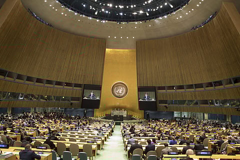 United Nations General Assembly President Miroslav Lajcak the opens the 72nd regular session of the UN General Assembly Tuesday, Sept. 12, 2017 at United Nations headquarters. | AP