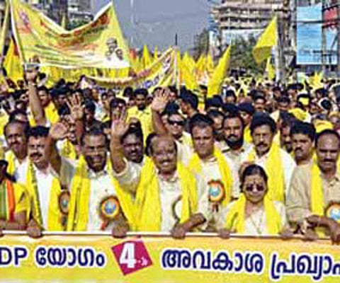 SNDP general secretary Vellappally Natesan at a rally in Kochi. (File photo)