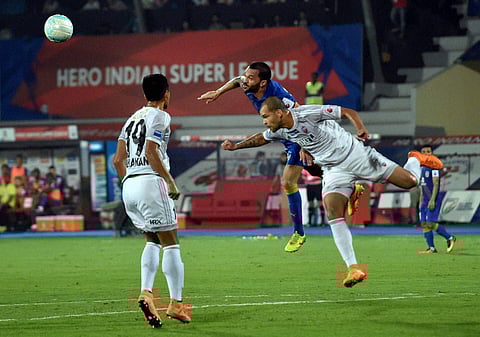 Pune FC team during an ISL fixture. (File | PTI)