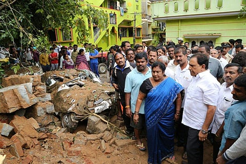 Chandralayout in Bengaluru after the rain. (Photo | Nagaraja Gadekal)