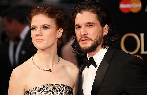 Harrington and Leslie first stirred up relationship rumors in 2012, in sync with their fictional 'Game of Thrones' counterparts, Jon Snow and Ygritte.