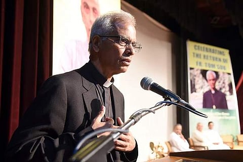 Thanksgiving for the safe return of Fr Tom Uzhunnalil at Good Shephered Auditorium in Bengaluru. (Photo | EPS/Nagaraja Gadekal)