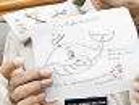 A blue whale sketch with Russian sentences found in Maheshwari’s house